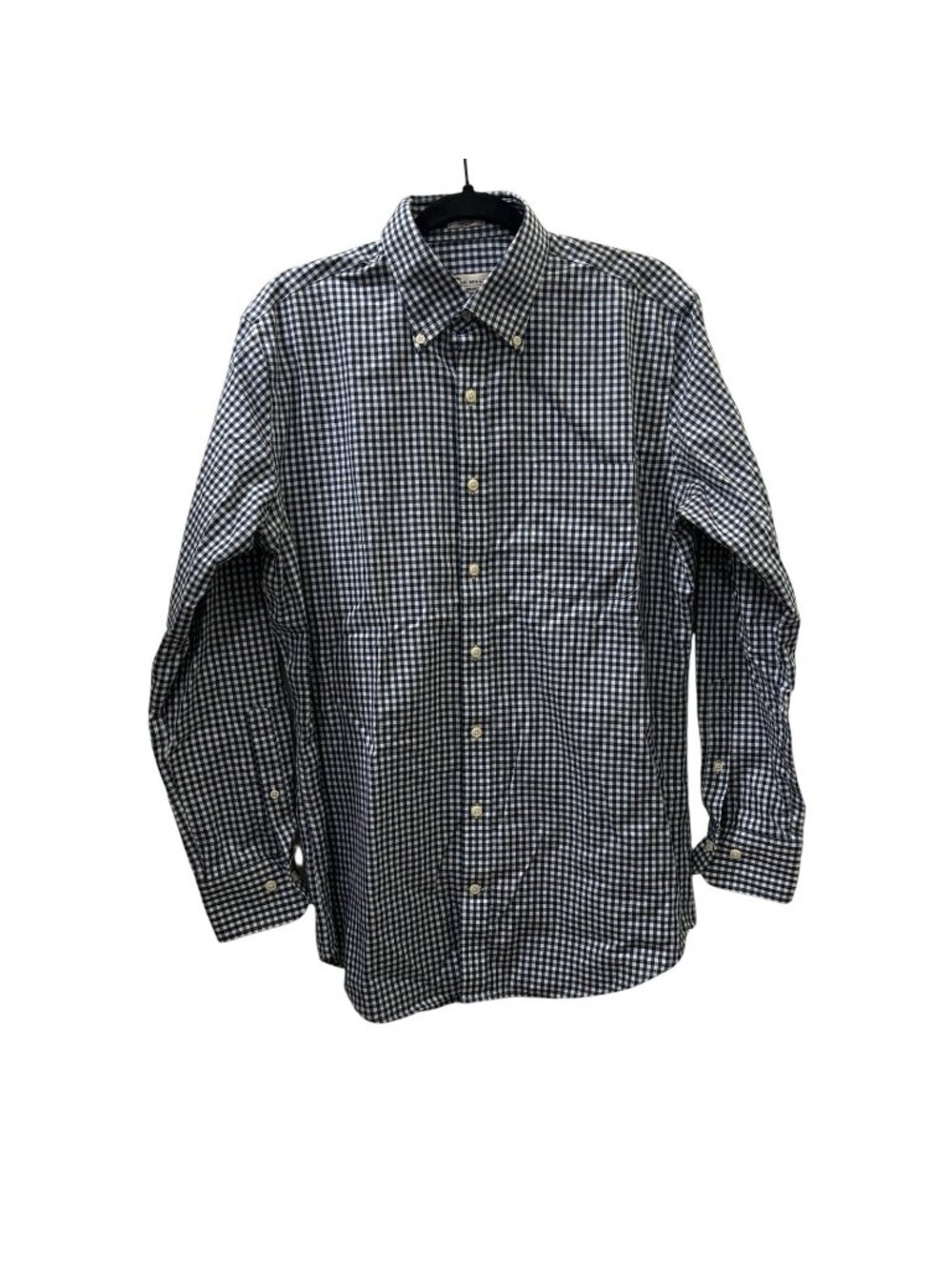 Peter Millar Nanoluxe Check Blue White Mens Button Down Shirt Long Sleeve Size M